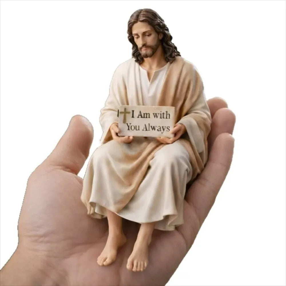 Statuetă din rășină cu Isus, „I Am With You Always”