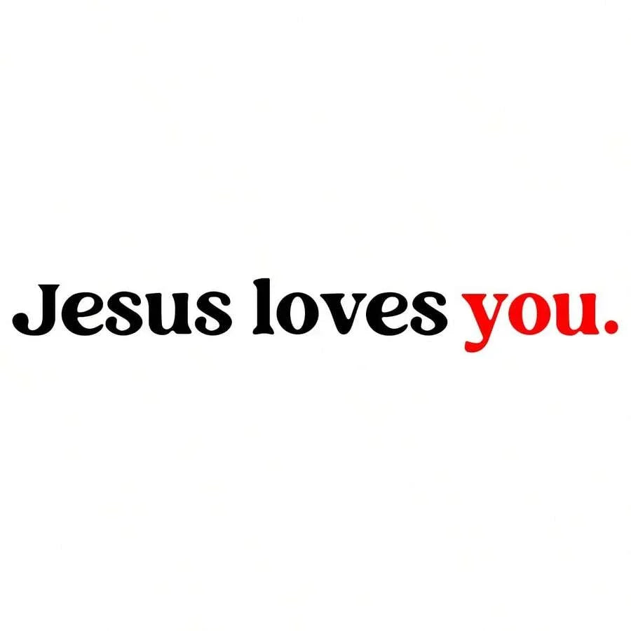 Autocolant creștin „Jesus Loves You”, pentru mașină, oglindă retrovizoare sau decor interior