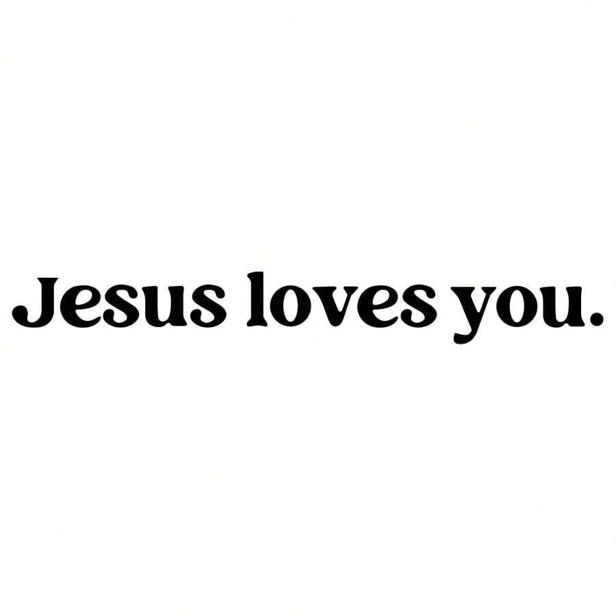 Autocolant creștin „Jesus Loves You”, pentru mașină, oglindă retrovizoare sau decor interior