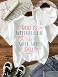 Tricou damă „God Is Within Her”, Psalmul 46:5