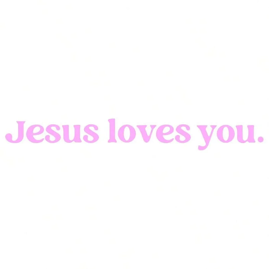 Autocolant creștin „Jesus Loves You”, pentru mașină, oglindă retrovizoare sau decor interior