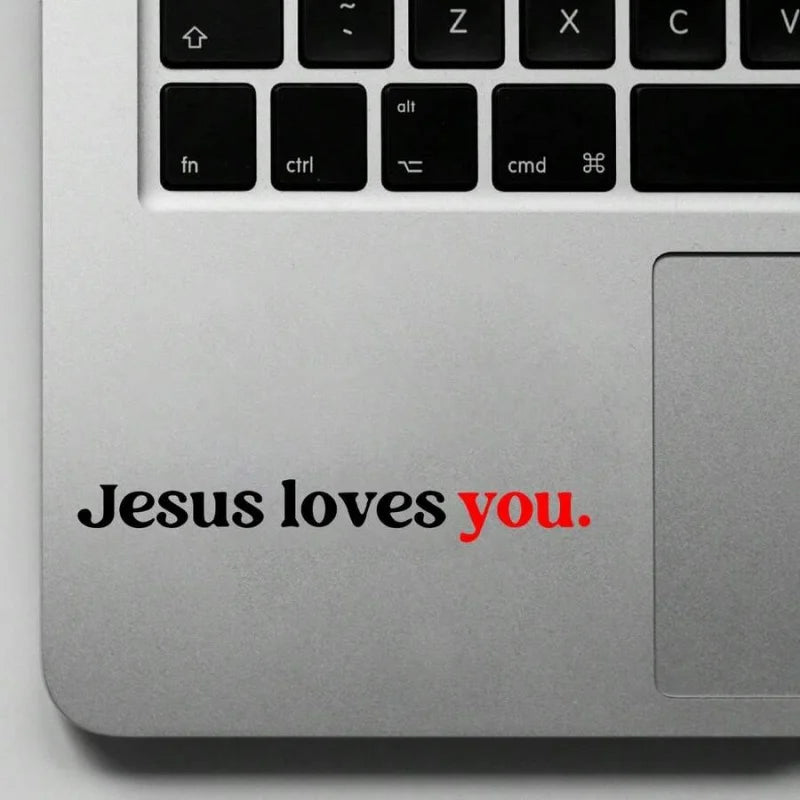 Autocolant creștin „Jesus Loves You”, pentru mașină, oglindă retrovizoare sau decor interior