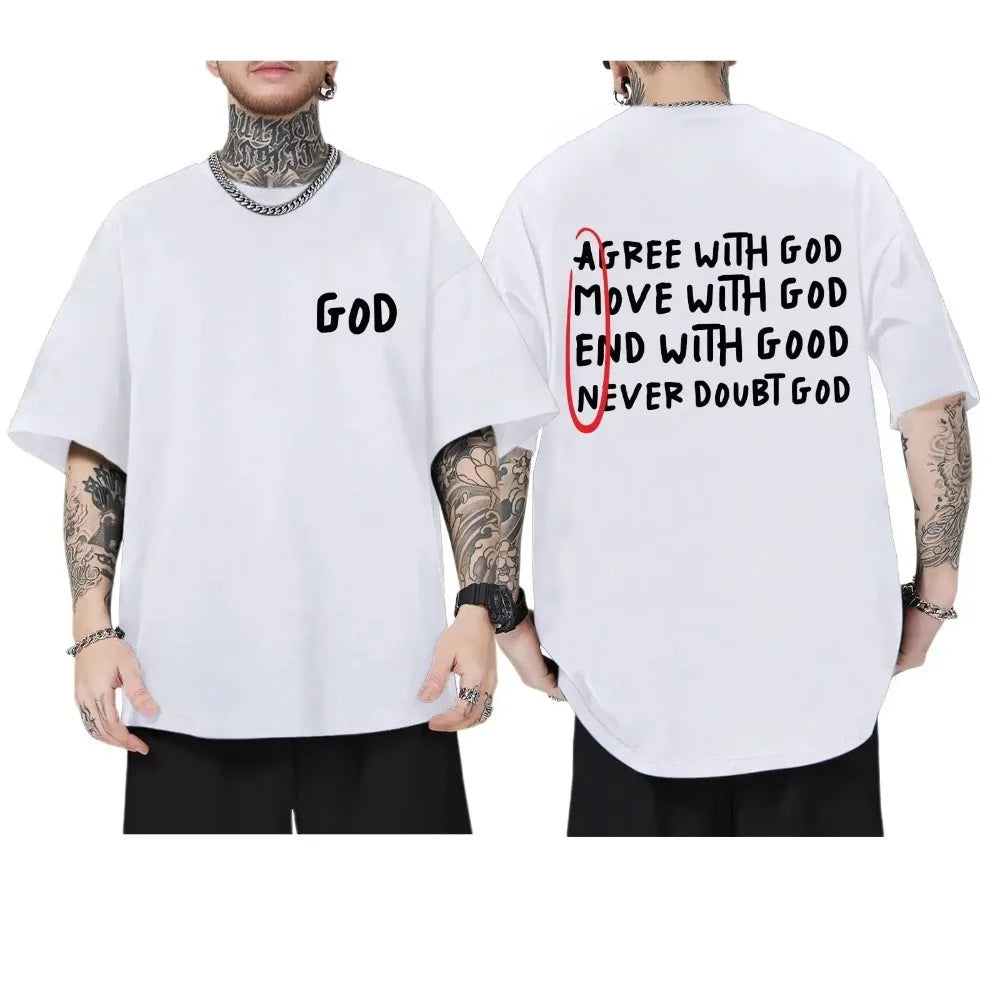 Tricou bărbătesc creștin „Agree With God”, stil vintage