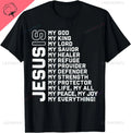 Tricou bărbătesc, imprimeu „Jesus Is My God, My King, My Lord, My Savior”
