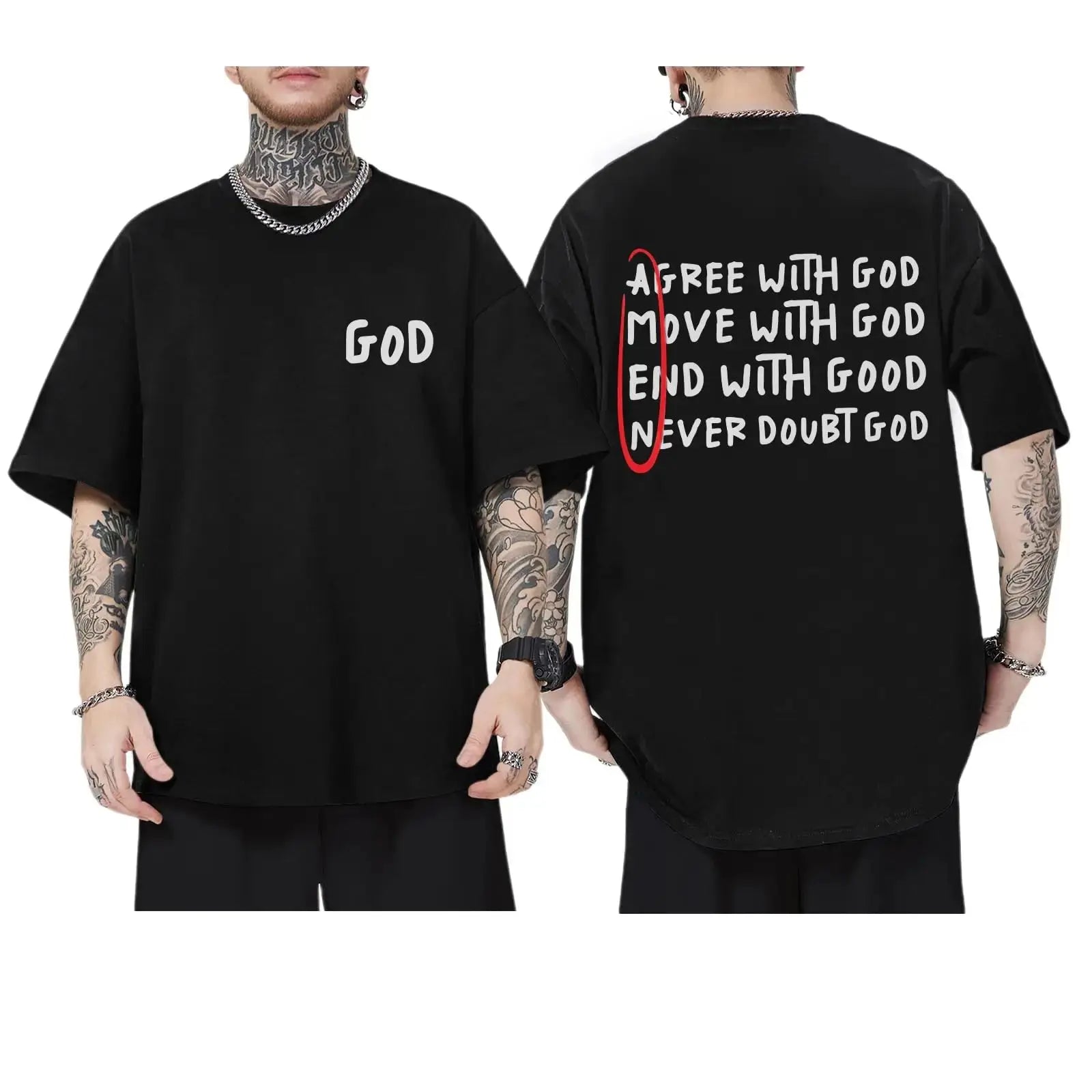 Tricou bărbătesc creștin „Agree With God”, stil vintage