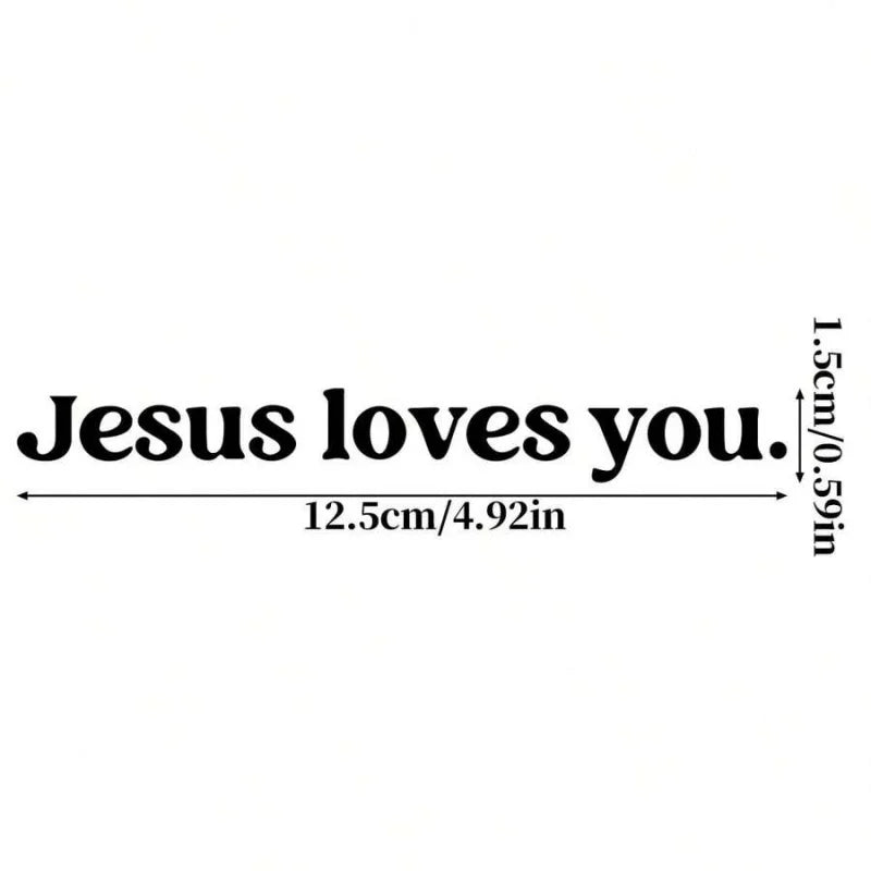Autocolant creștin „Jesus Loves You”, pentru mașină, oglindă retrovizoare sau decor interior