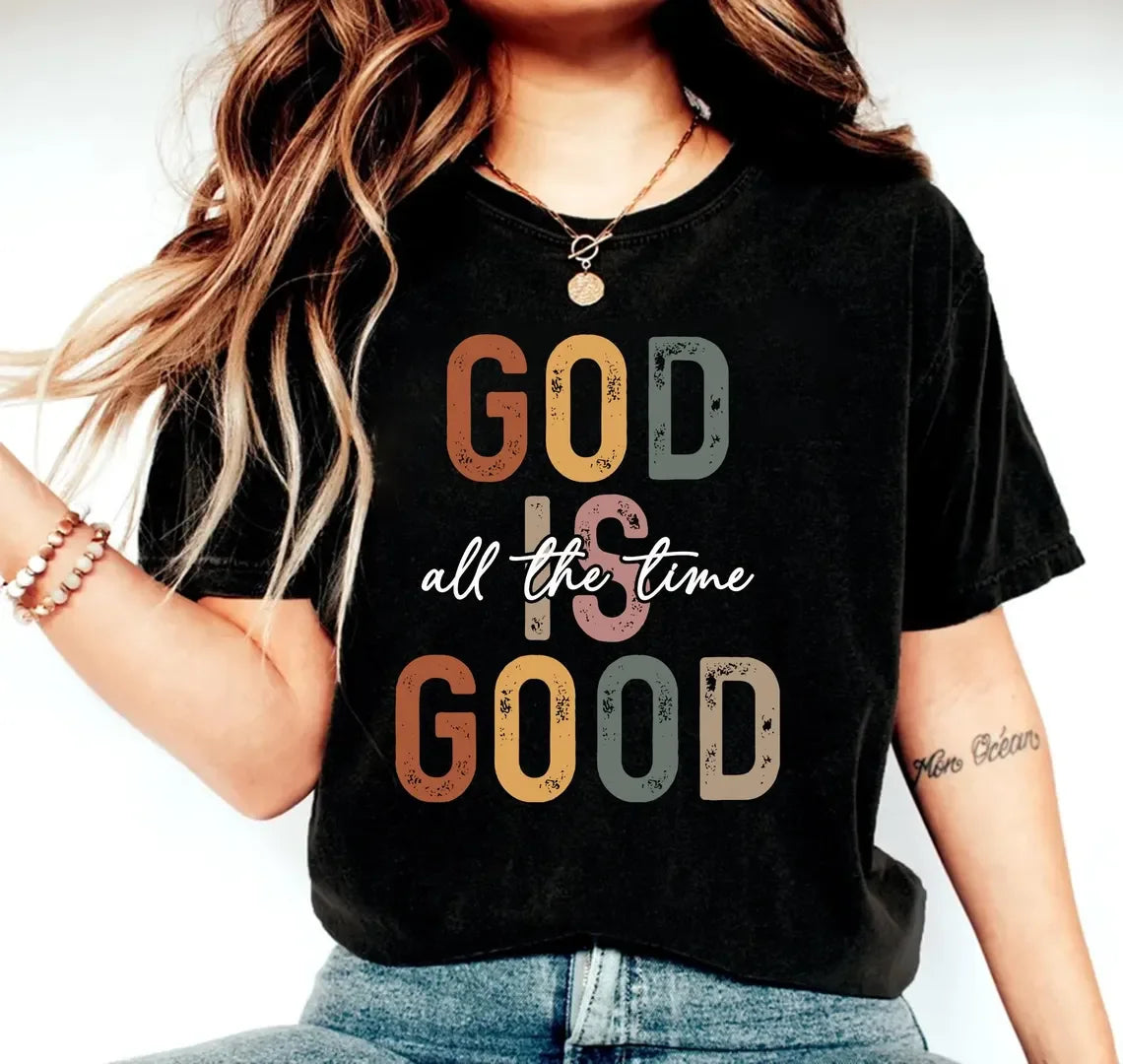 Tricou creștin cu mesaj „God Is Good”