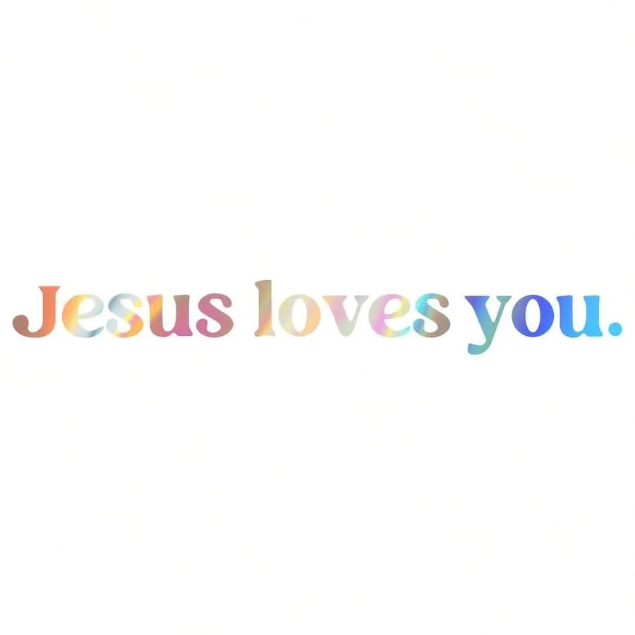 Autocolant creștin „Jesus Loves You”, pentru mașină, oglindă retrovizoare sau decor interior