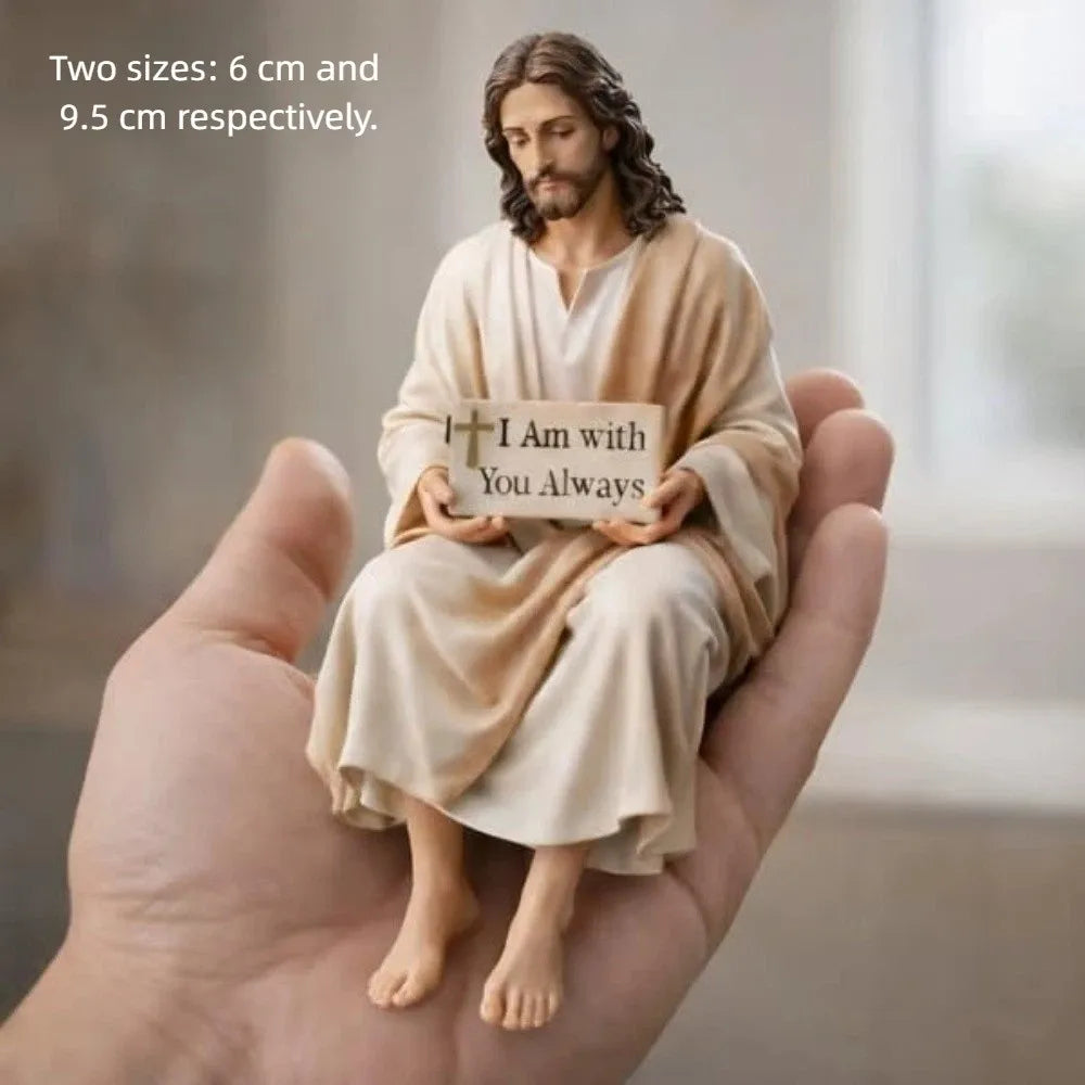 Statuetă din rășină cu Isus, „I Am With You Always”